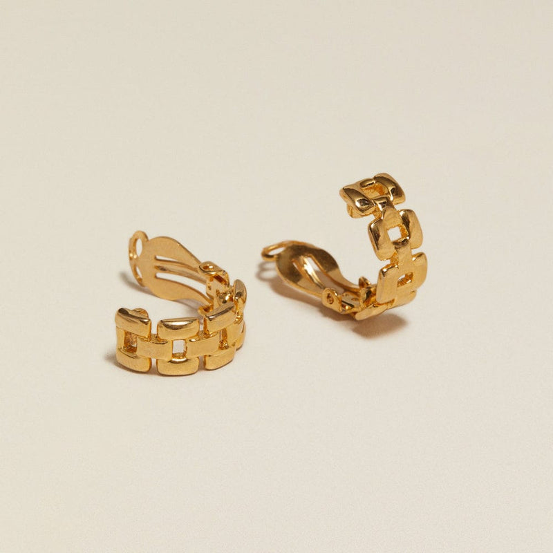 Mid-Size Hoop ONE Vintage Chain Clip-On Hoop Earrings Orelia Jewellery