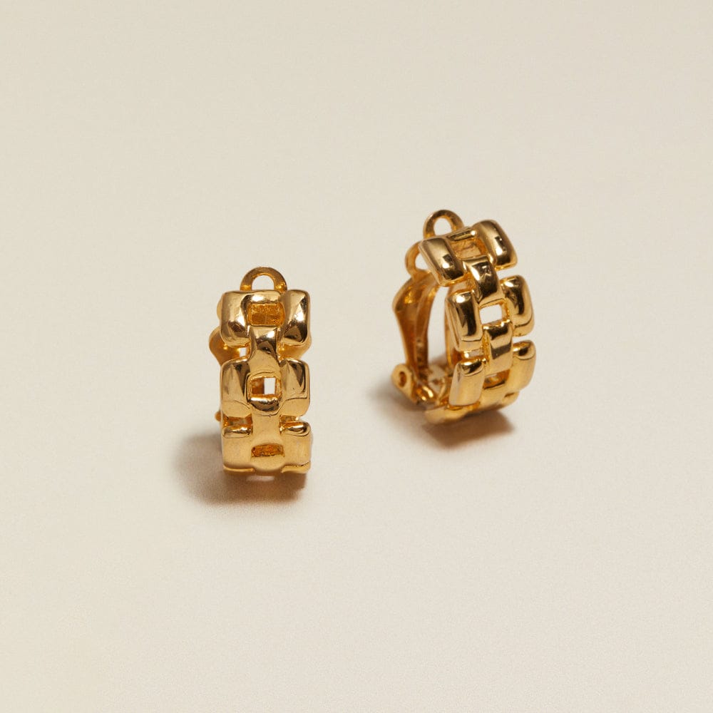 Mid-Size Hoop ONE Vintage Chain Clip-On Hoop Earrings Orelia Jewellery