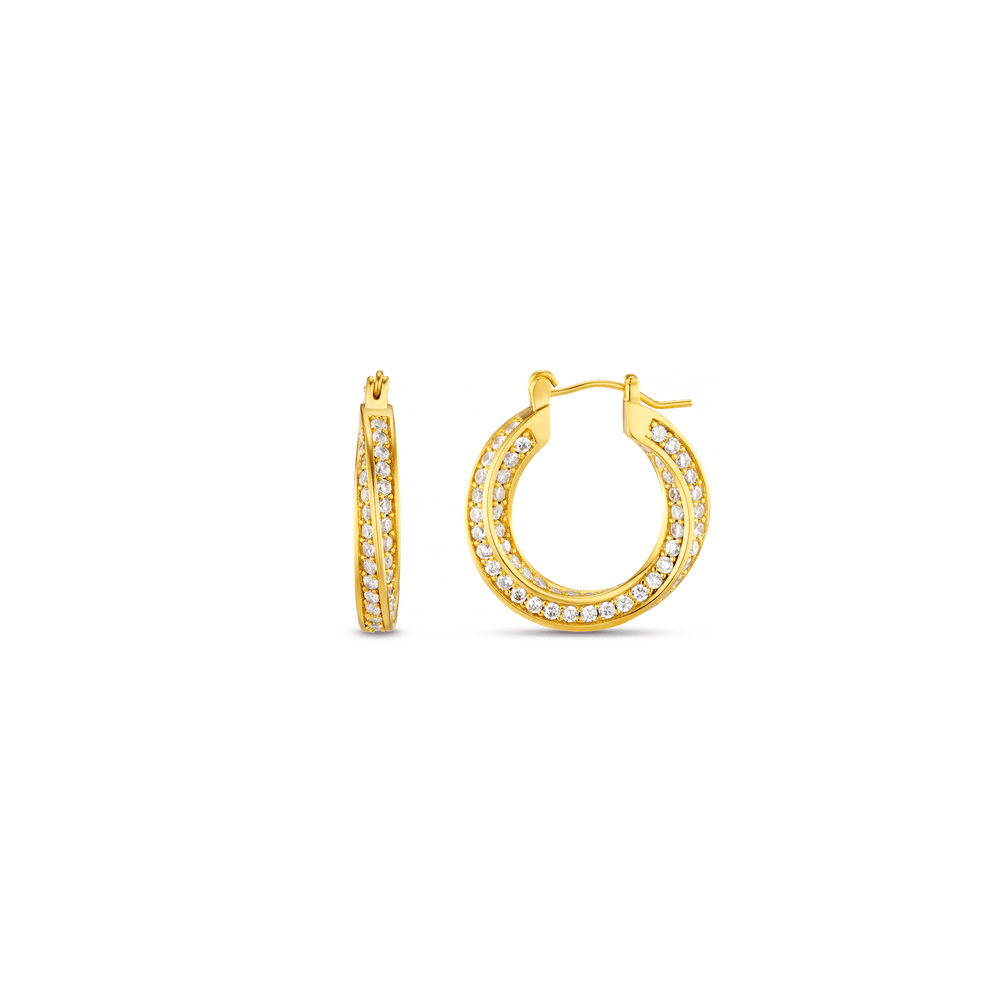Mid-Size Hoop Pave Intertwined Mid Size Hoop Earrings Orelia Jewellery