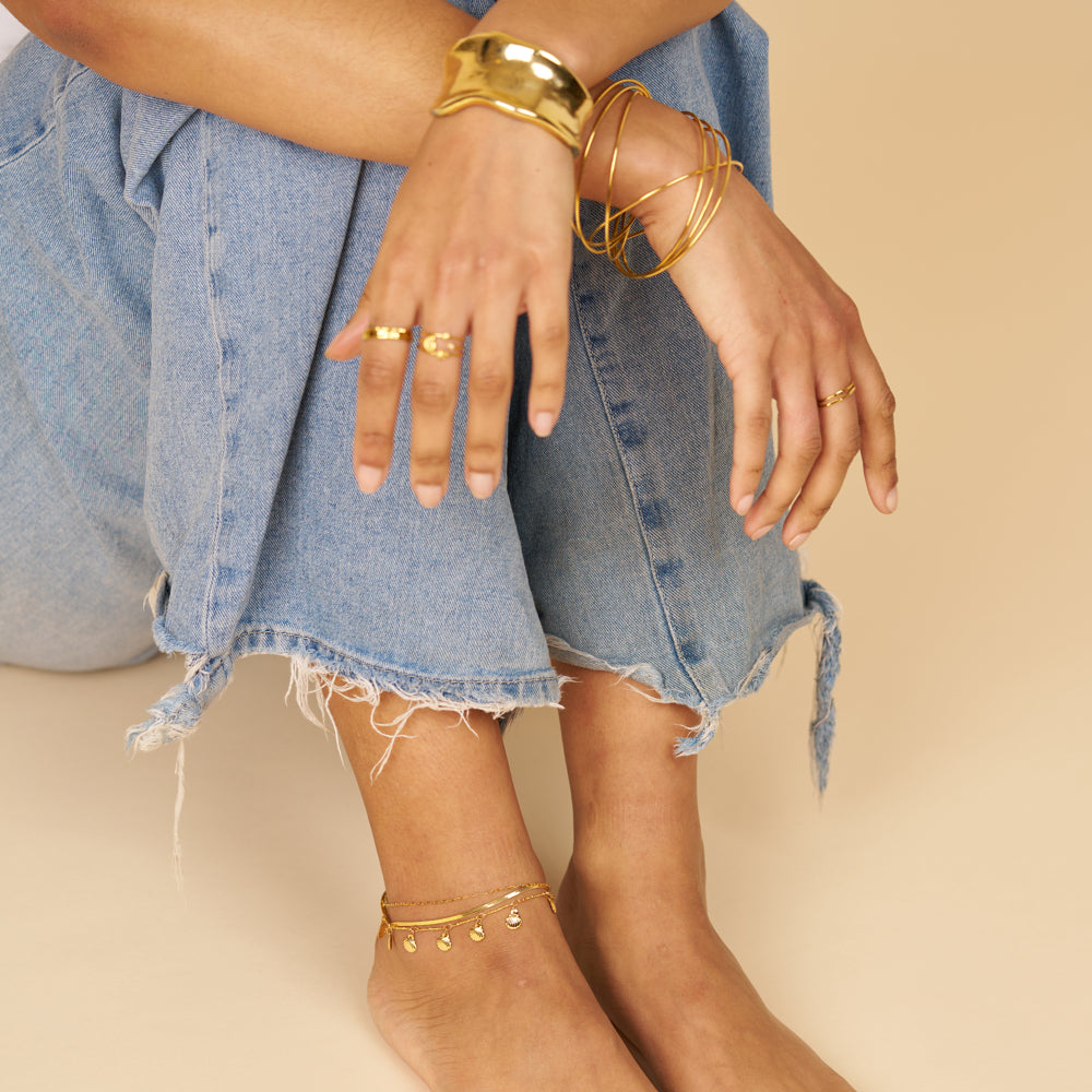 Multi Row Anklet Default Shell Fringe Multi-Row Anklet Orelia Jewellery