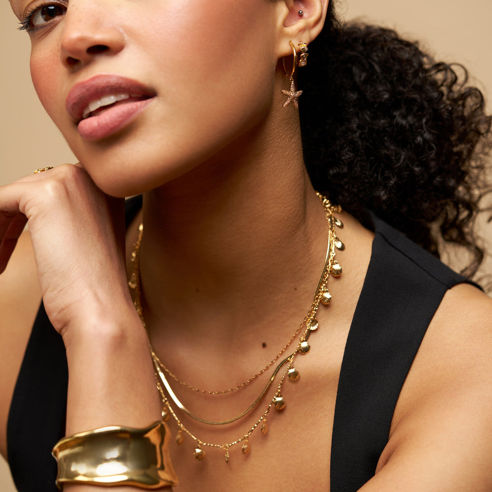 Multi Row Neckwear Default Shell Fringe 3-Row Necklace Orelia Jewellery