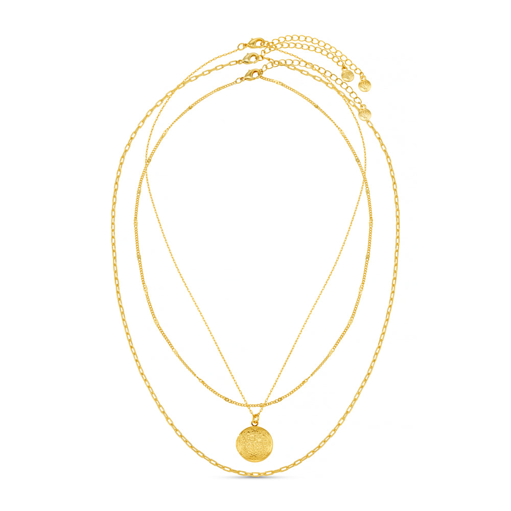 Multi Row Neckwear ONE 3-Row Locket Necklace Orelia Jewellery