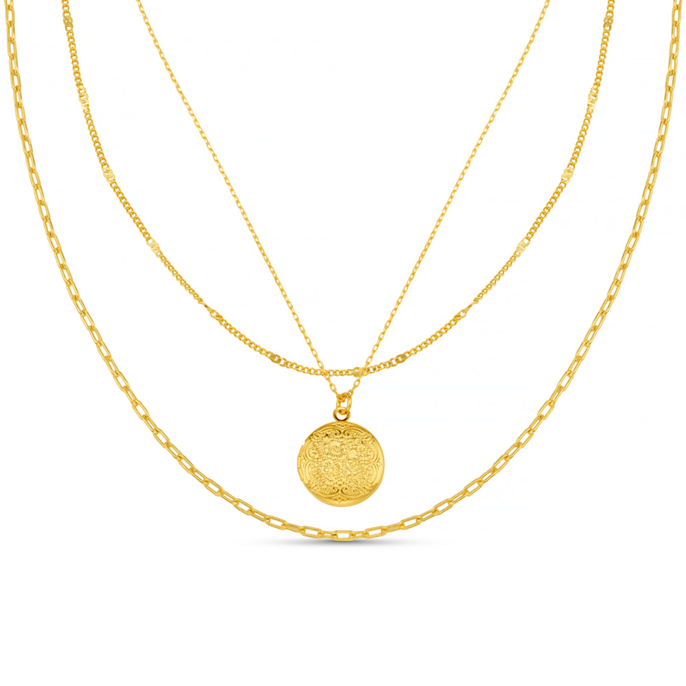 Multi Row Neckwear ONE 3-Row Locket Necklace Orelia Jewellery