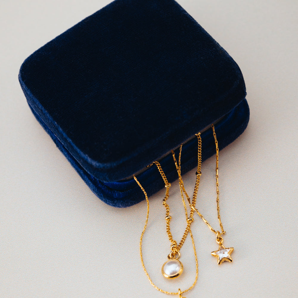 Multi Row Neckwear ONE Celestial Charm & Pearl 3-Row Necklace Orelia Jewellery