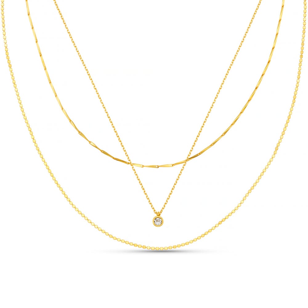 Multi Row Neckwear ONE Fine Crystal Drop Three Row Necklace Orelia Jewellery