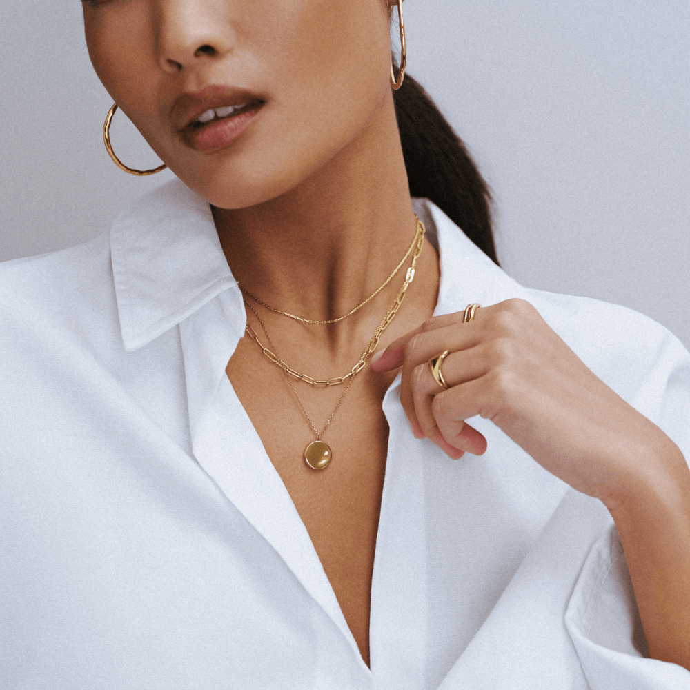 Multi Row Neckwear ONE LUXE Coin Multi-Row Chain Necklace Orelia Jewellery