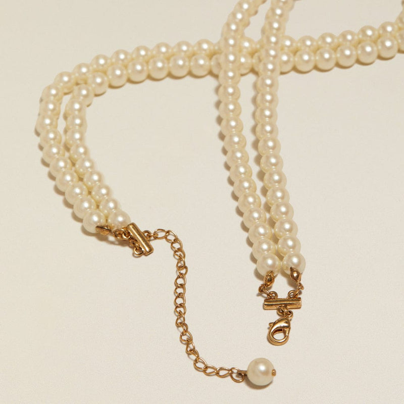 Multi Row Neckwear ONE Vintage Double Layered Pearl Necklace Orelia Jewellery