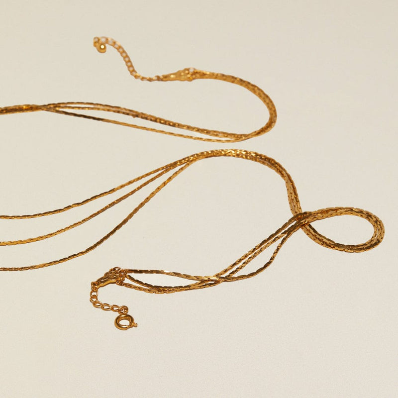 Multi Row Neckwear ONE Vintage Multi-Row Long Gold Necklace Orelia Jewellery