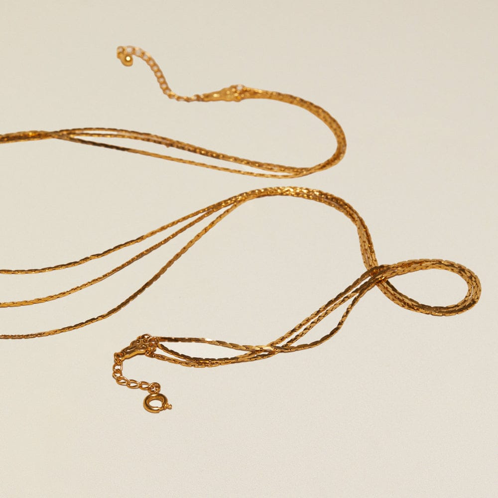 Multi Row Neckwear ONE Vintage Multi-Row Long Gold Necklace Orelia Jewellery