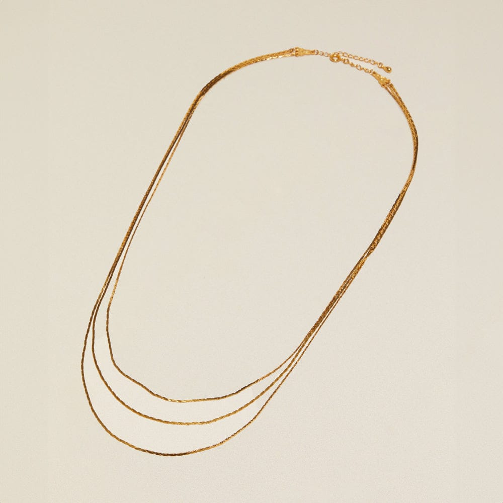 Multi Row Neckwear ONE Vintage Multi-Row Long Gold Necklace Orelia Jewellery