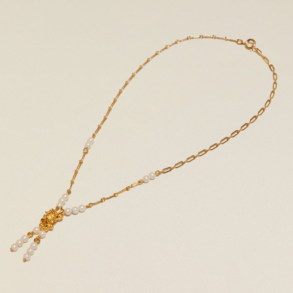 Necklace Charm ONE Vintage Pearl Drop Pendant Chain Necklace Orelia Jewellery