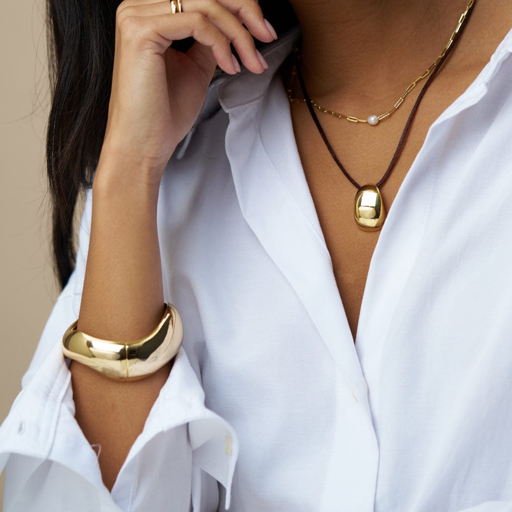 Necklace Other ONE Gold Tapered Pendant Cord Necklace Orelia Jewellery