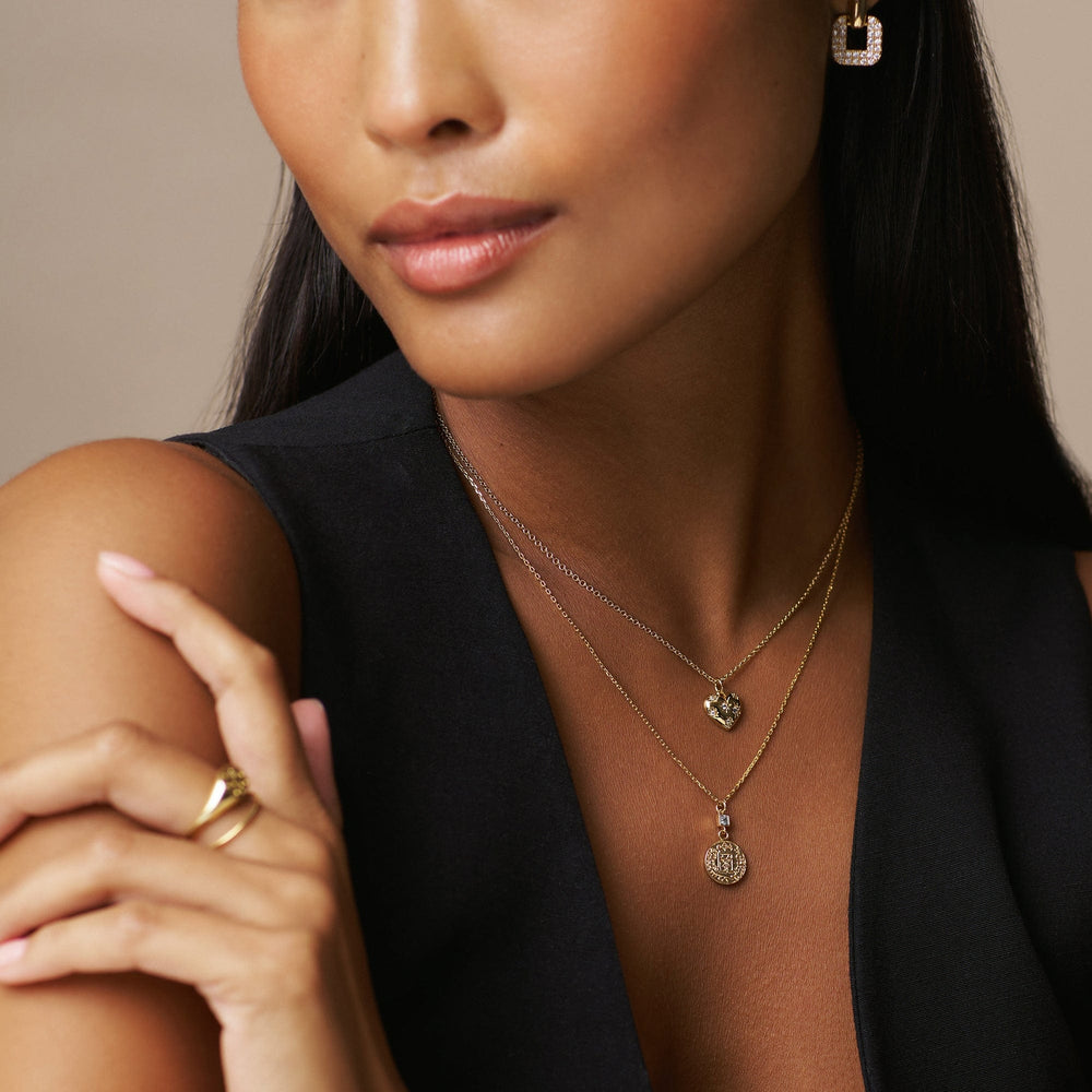 Necklaces Crystal Starburst Heart Charm Necklace Orelia Jewellery