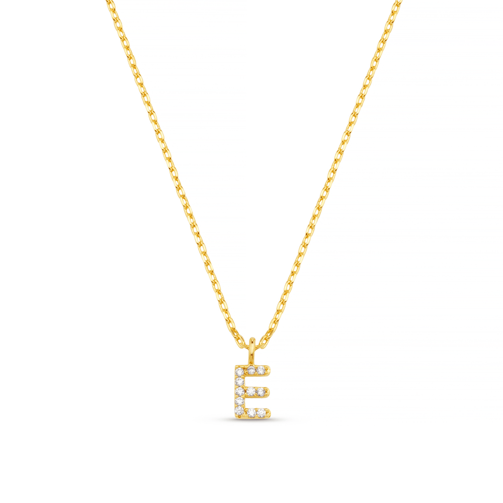 Necklaces E Pave Initial Charm Necklace Orelia Jewellery