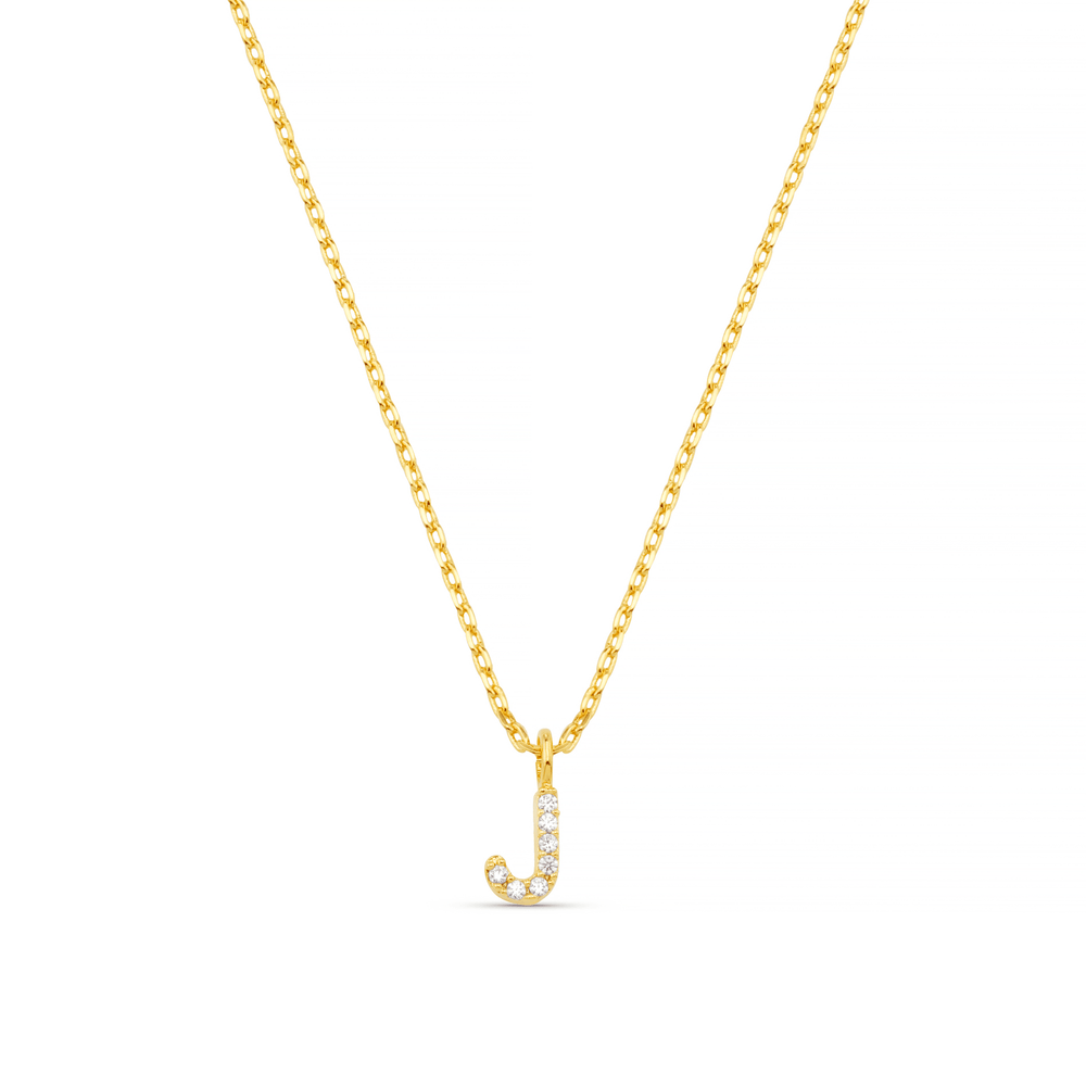 Necklaces J Pave Initial Charm Necklace Orelia Jewellery