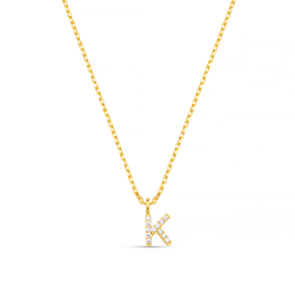 Necklaces K Pave Initial Charm Necklace Orelia Jewellery