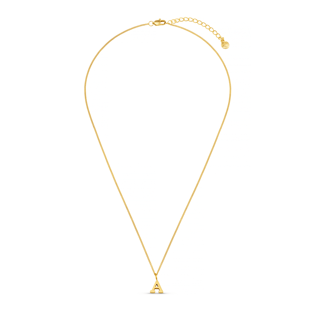 Necklaces LUXE A Initial Necklace - Gold Orelia Jewellery