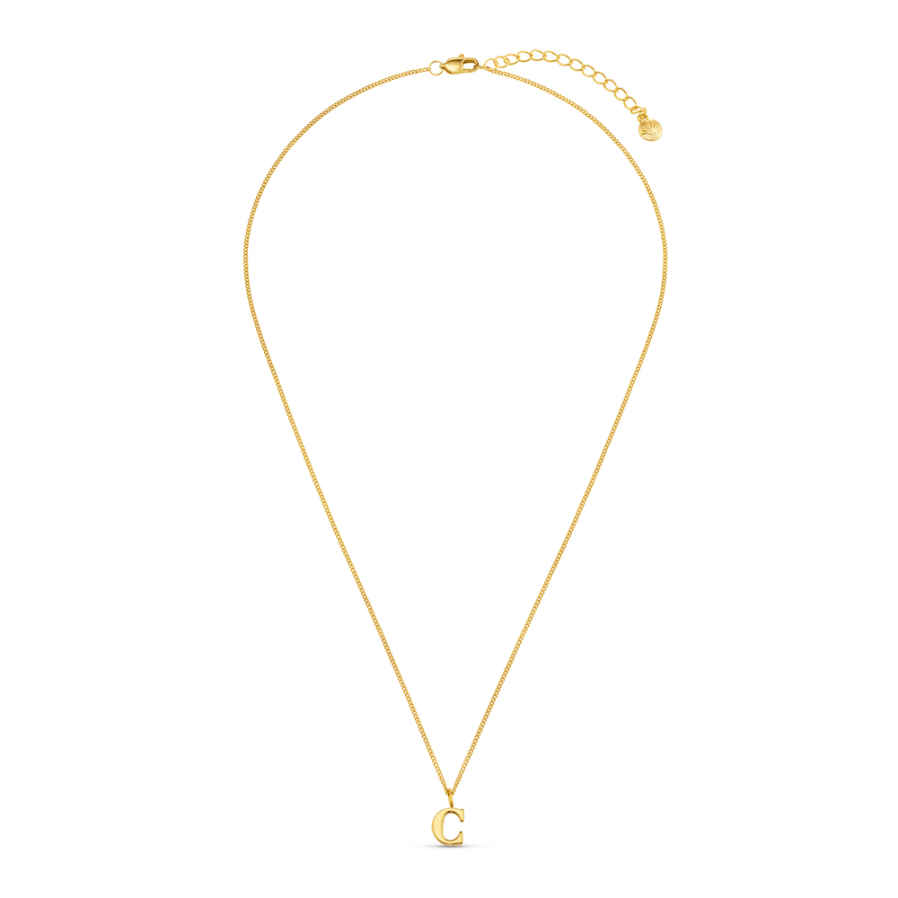 Necklaces LUXE C Initial Necklace - Gold Orelia Jewellery
