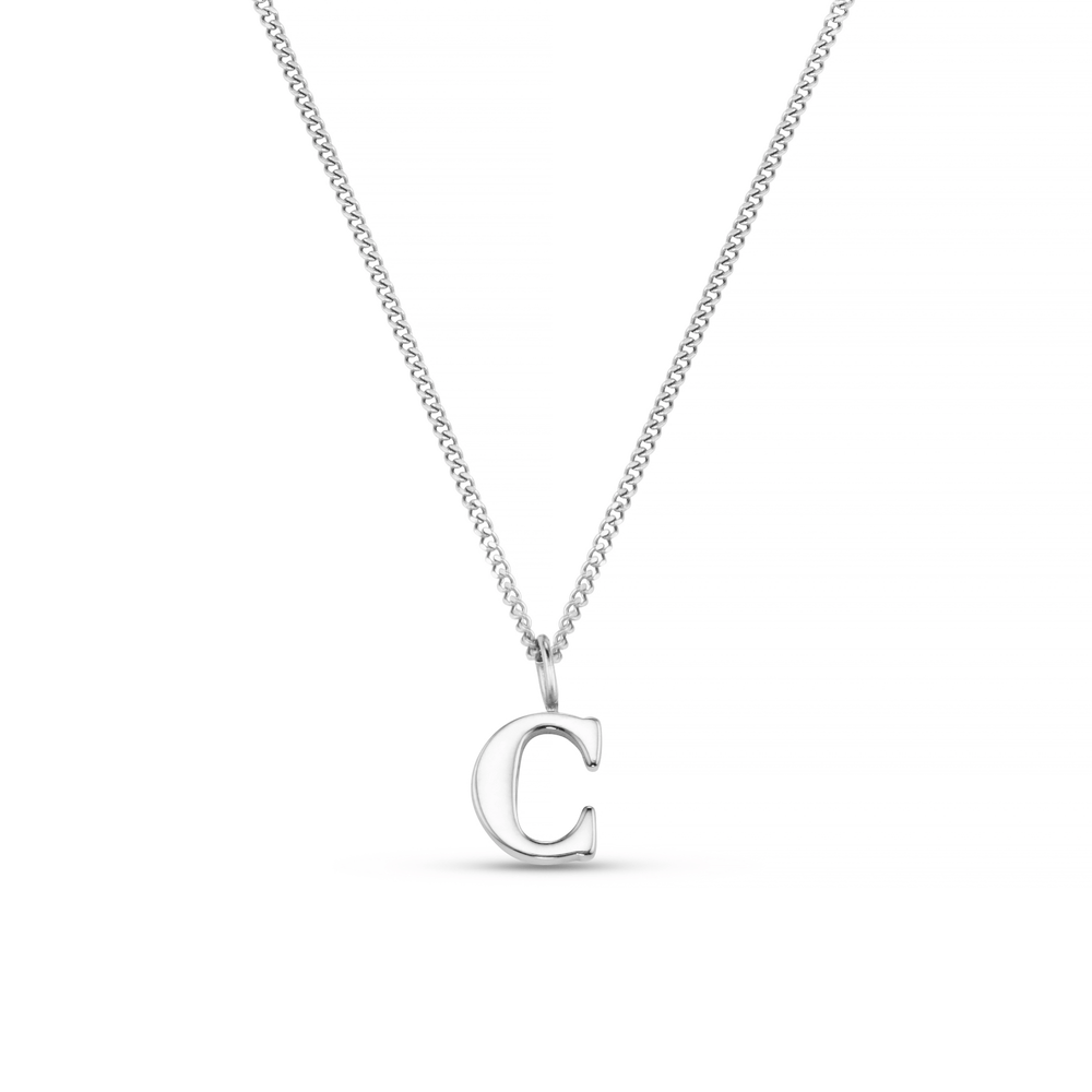 Necklaces LUXE C Initial Necklace - Silver Orelia Jewellery