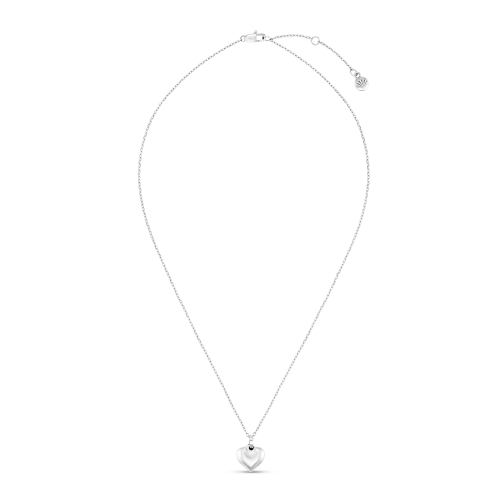 Necklaces LUXE Domed Heart Necklace - Silver Orelia Jewellery