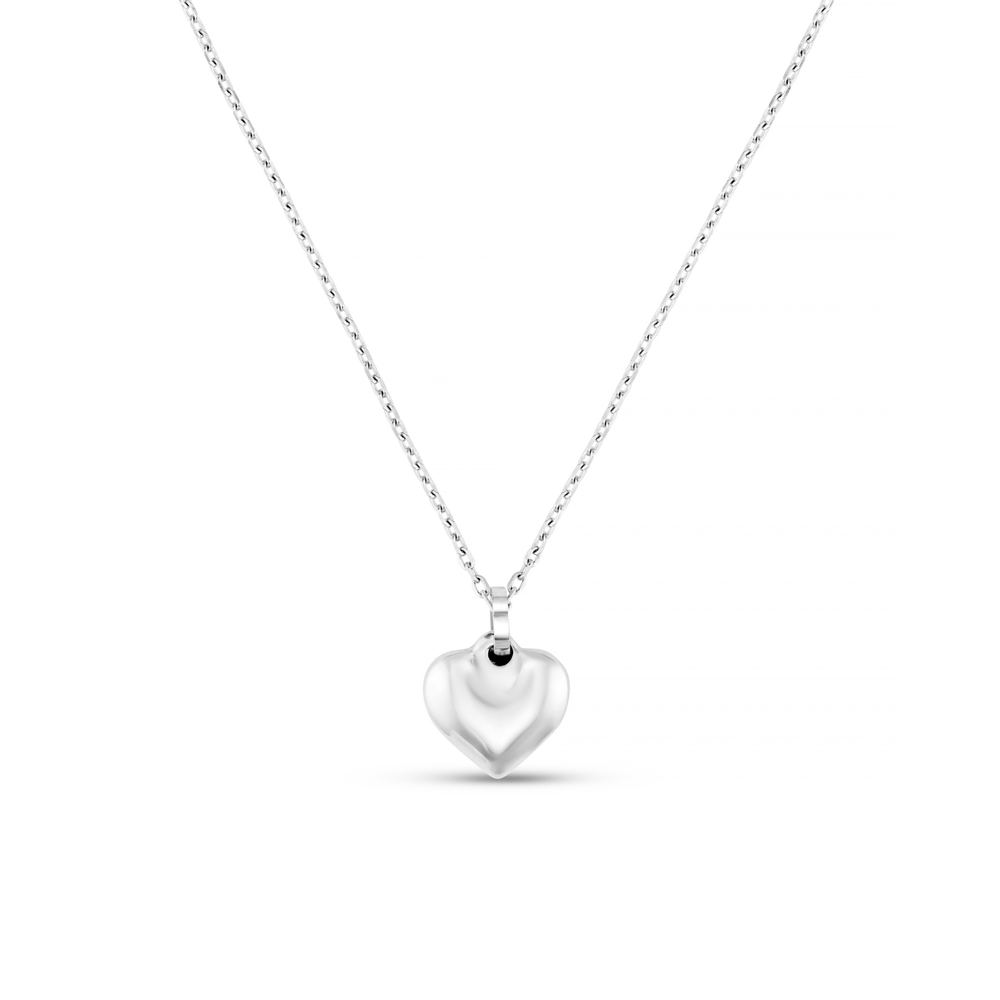 Necklaces LUXE Domed Heart Necklace - Silver Orelia Jewellery