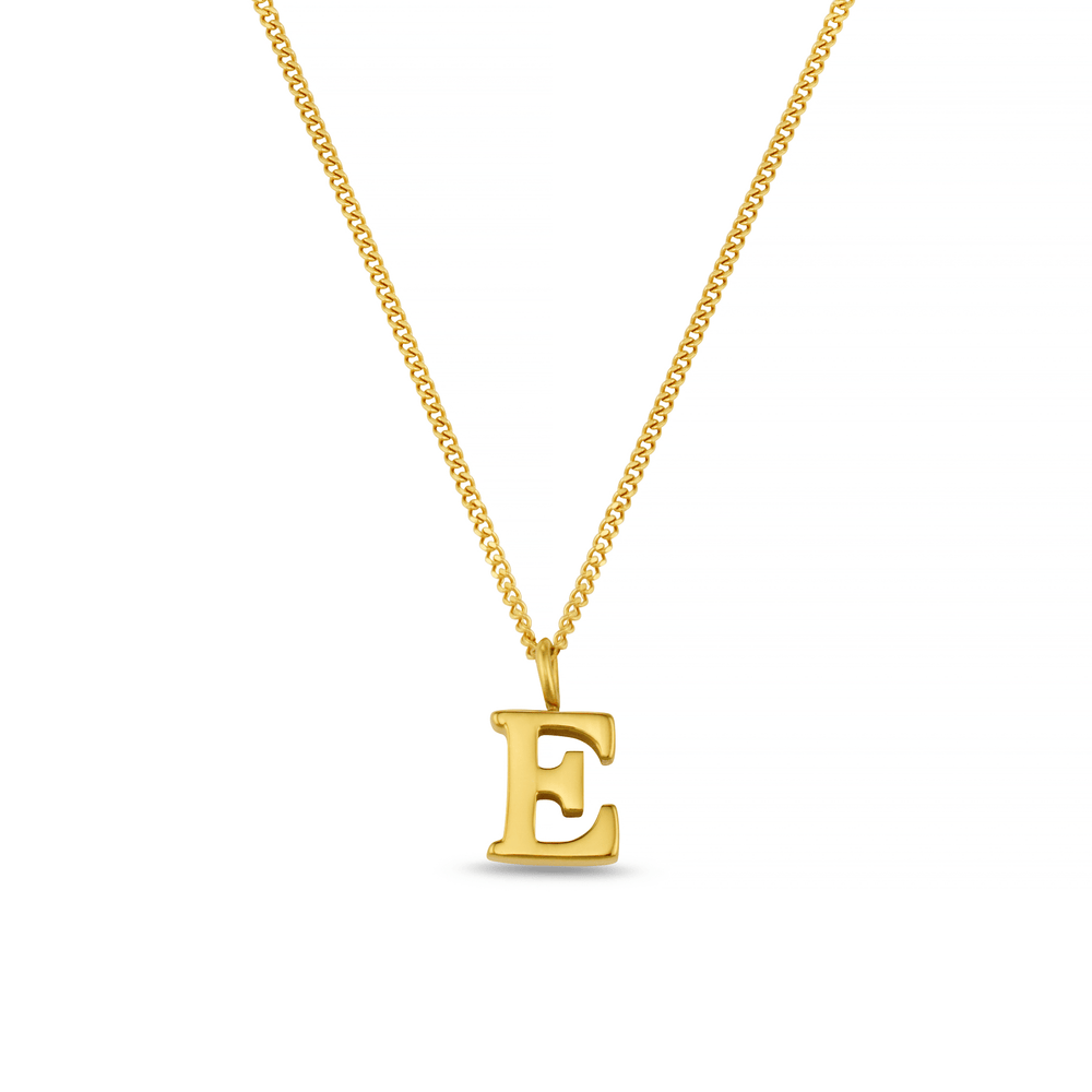 Necklaces LUXE E Initial Necklace - Gold Orelia Jewellery