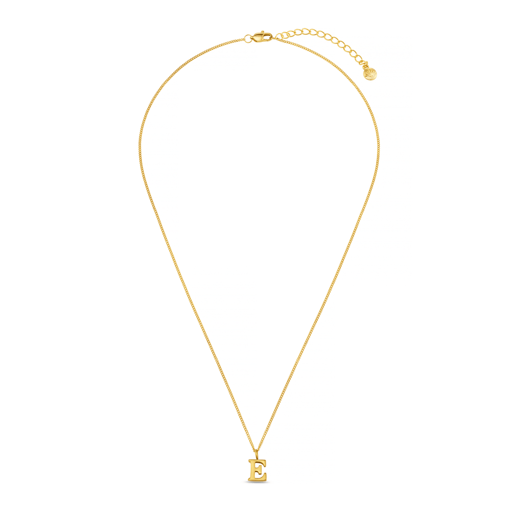 Necklaces LUXE E Initial Necklace - Gold Orelia Jewellery