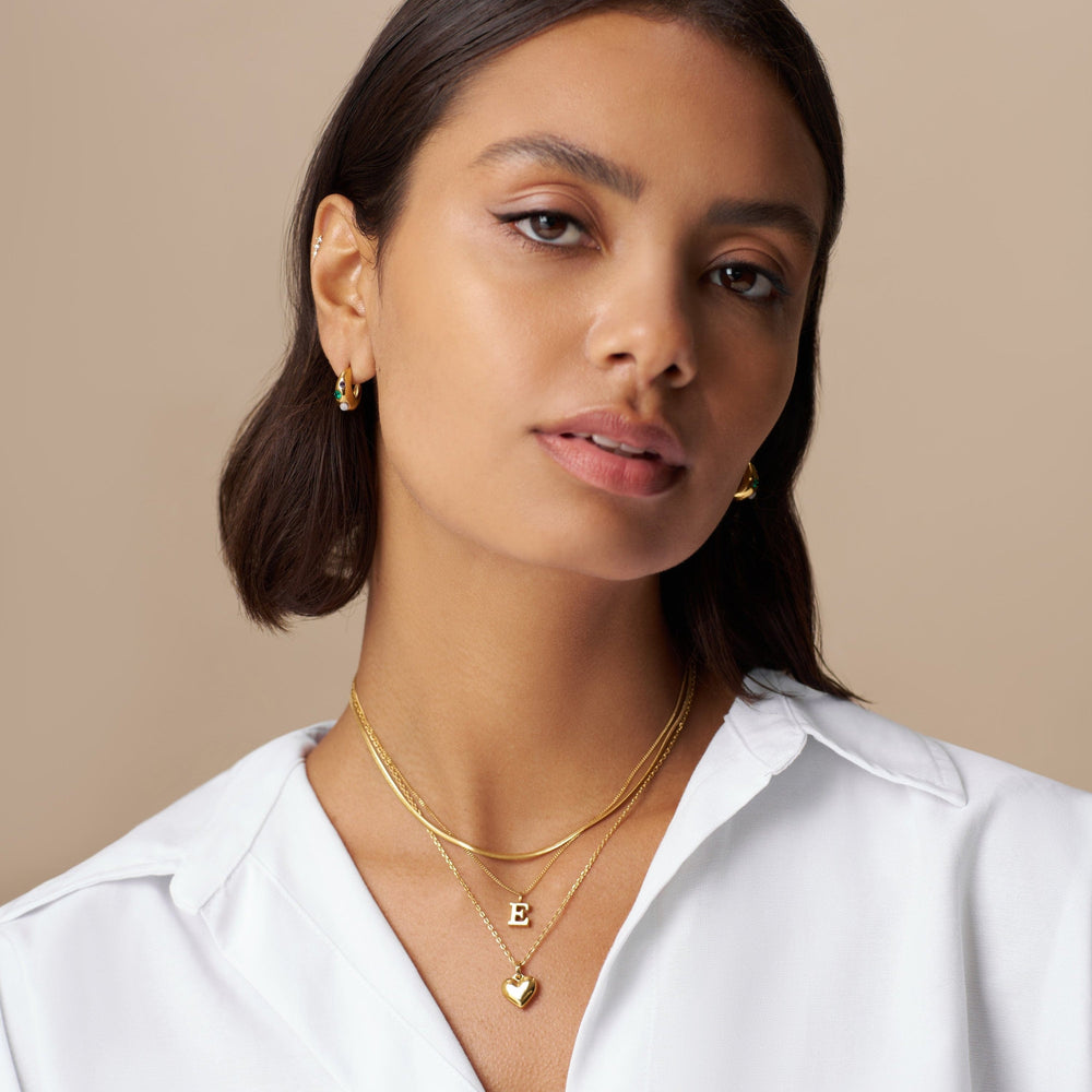 Necklaces LUXE E Initial Necklace - Gold Orelia Jewellery