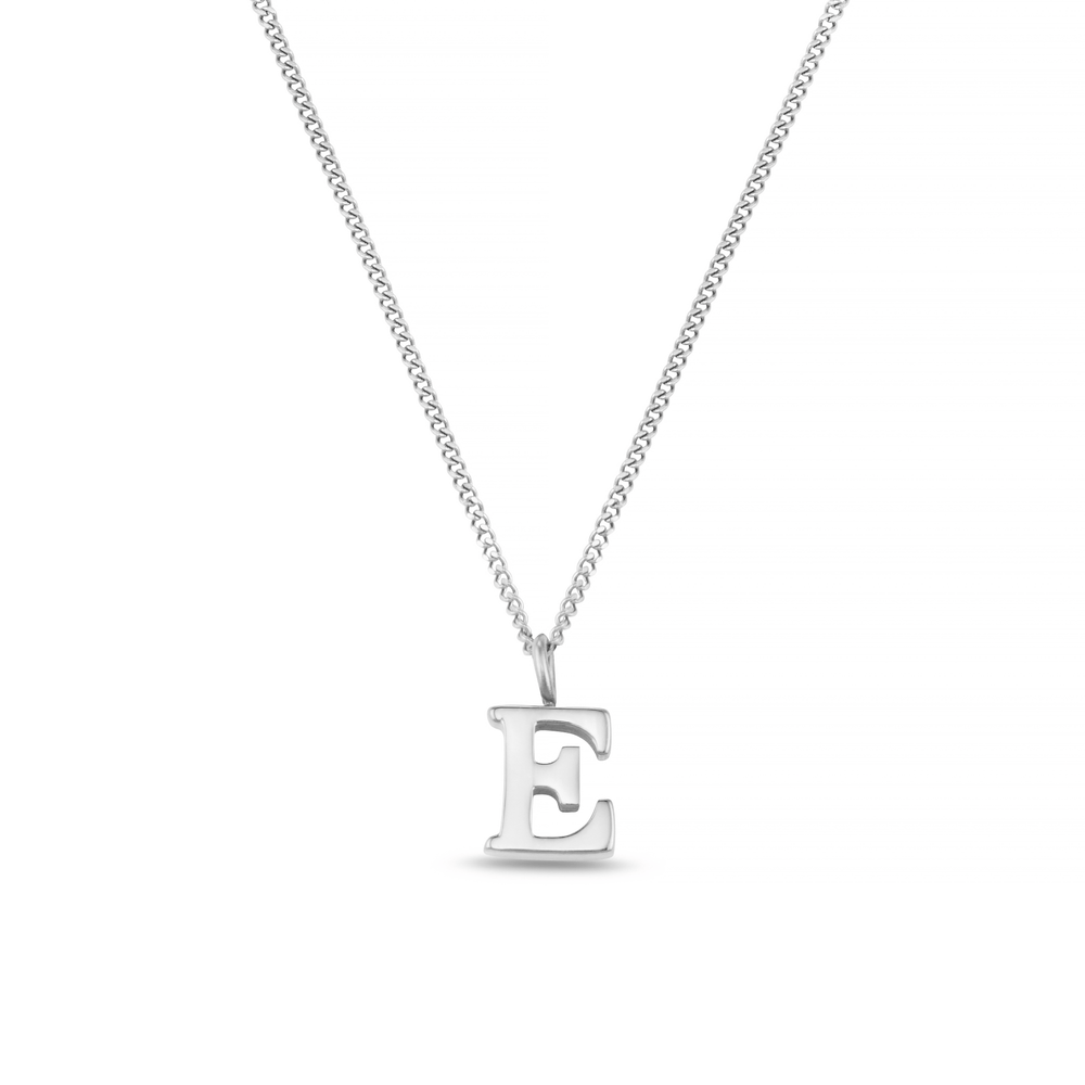 Necklaces LUXE E Initial Necklace - Silver Orelia Jewellery