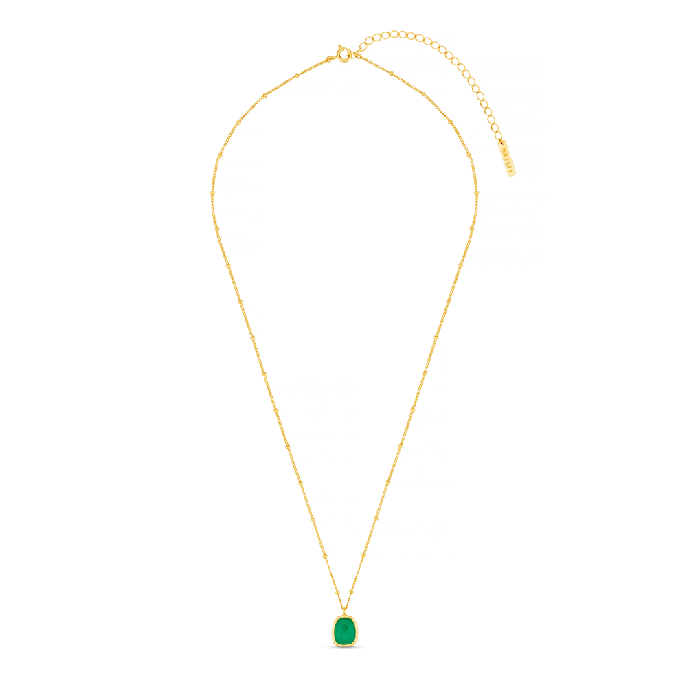 Necklaces LUXE Green Onyx Drop Necklace Orelia Jewellery