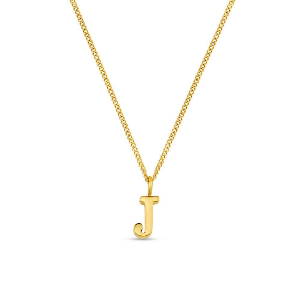 Necklaces LUXE J Initial Necklace - Gold Orelia Jewellery