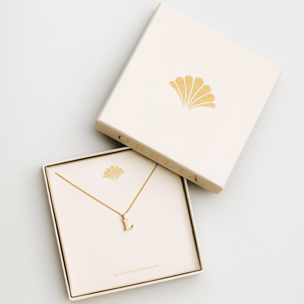 Necklaces LUXE L Initial Necklace - Gold Orelia Jewellery
