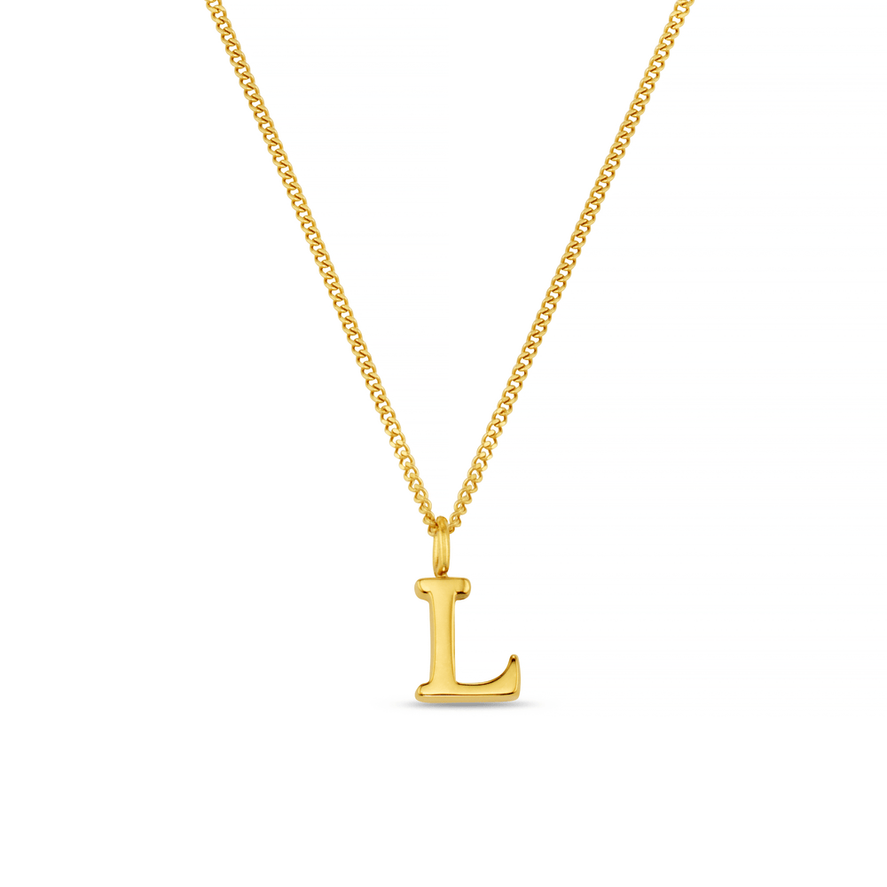 Necklaces LUXE L Initial Necklace - Gold Orelia Jewellery