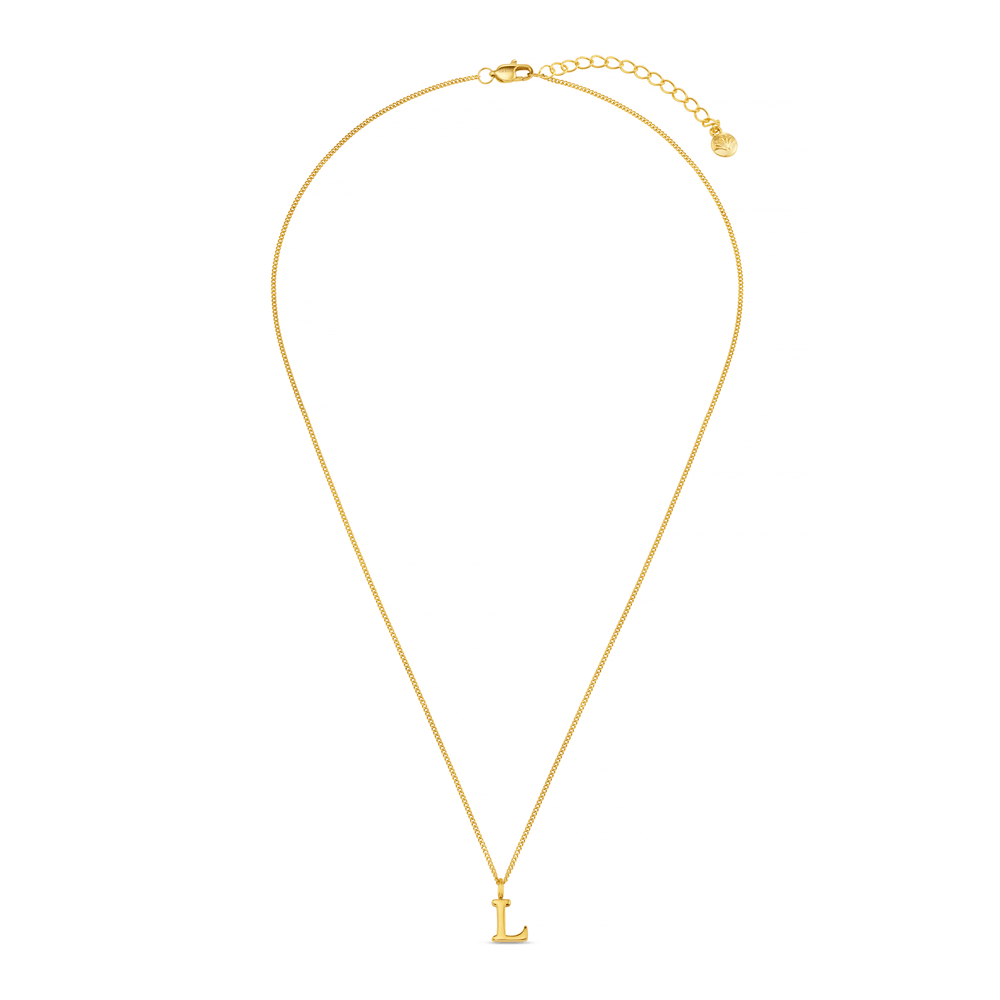 Necklaces LUXE L Initial Necklace - Gold Orelia Jewellery