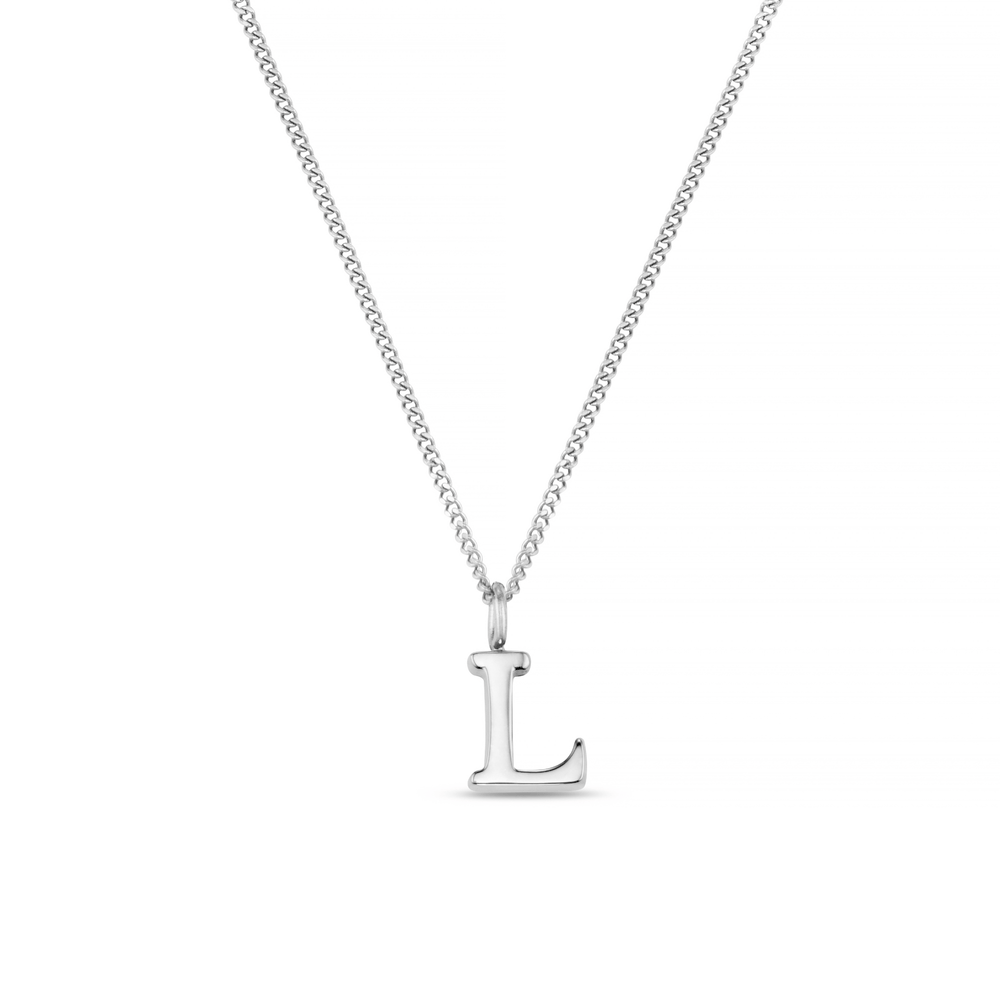 Necklaces LUXE L Initial Necklace - Silver Orelia Jewellery