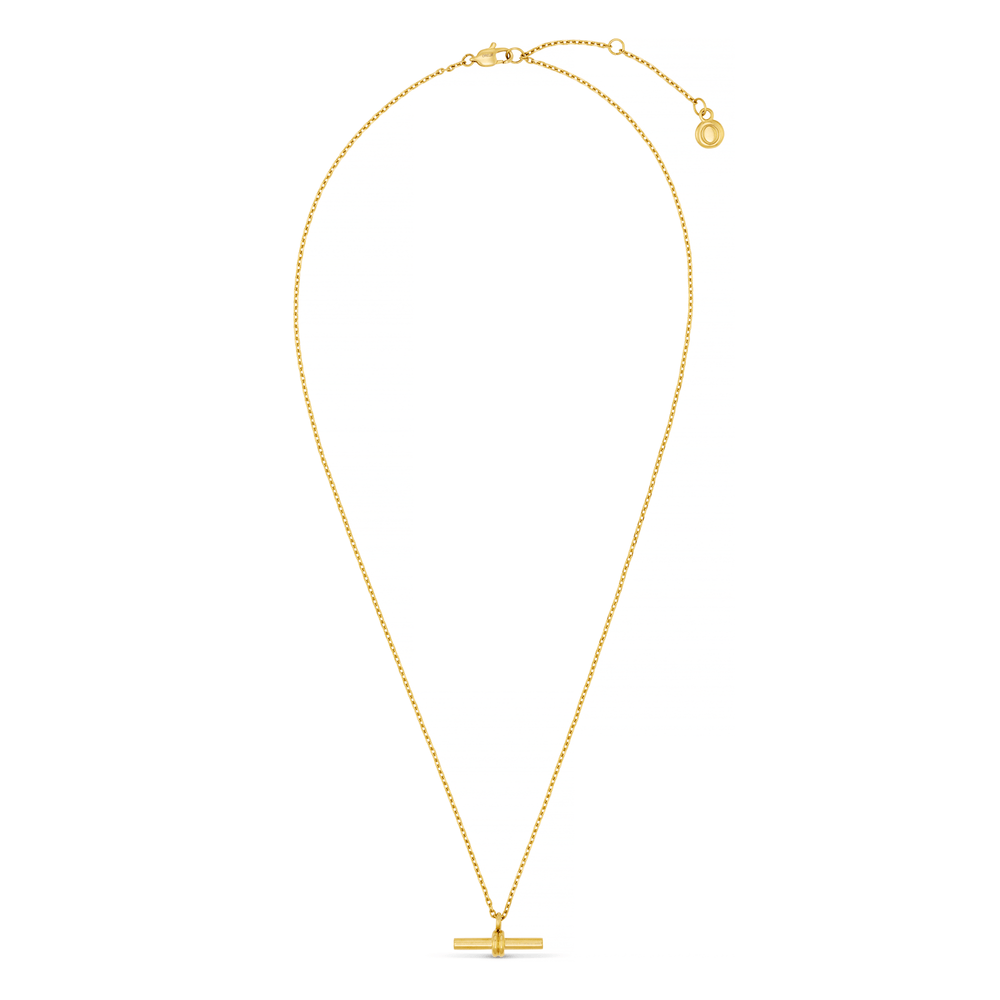 Necklaces LUXE Linear T-Bar Drop Necklace - Gold Orelia Jewellery