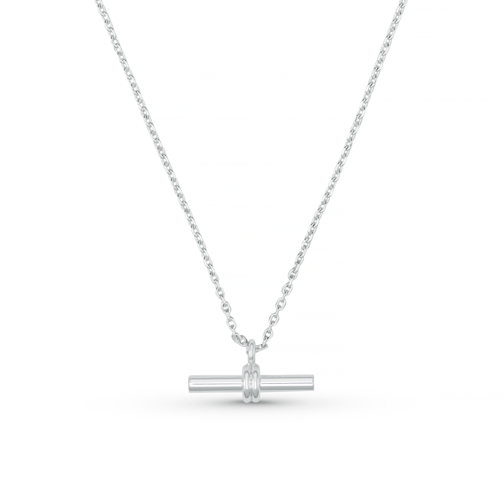 Necklaces LUXE Linear T-Bar Drop Necklace - Silver Orelia Jewellery