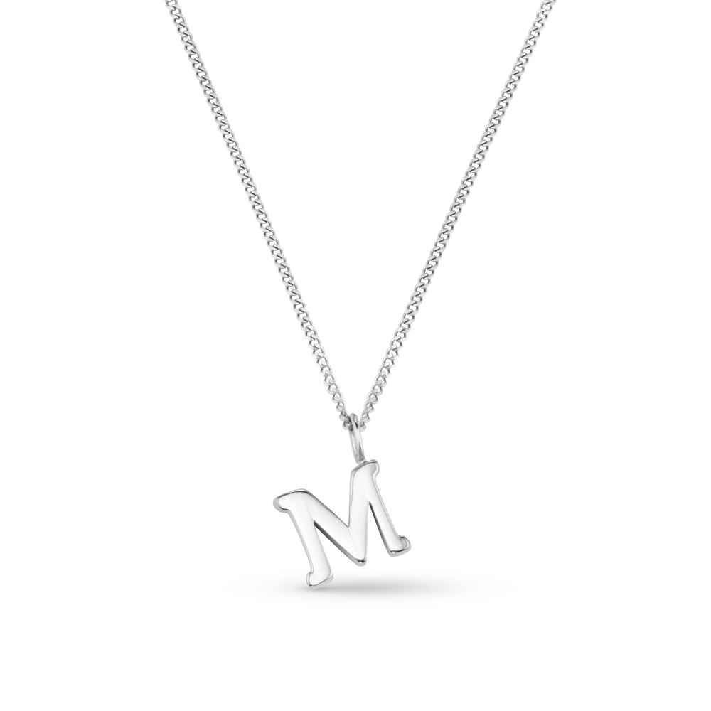 Necklaces LUXE M Initial Necklace - Silver Orelia Jewellery