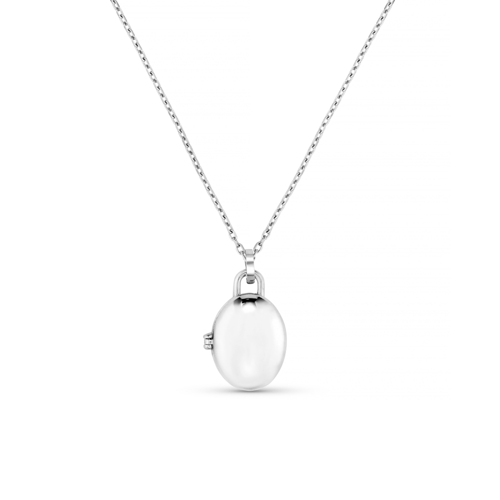 Necklaces LUXE Oval Locket Necklace - Silver Orelia Jewellery
