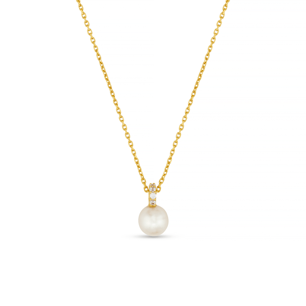 Necklaces LUXE Pave Pearl Necklace Orelia Jewellery