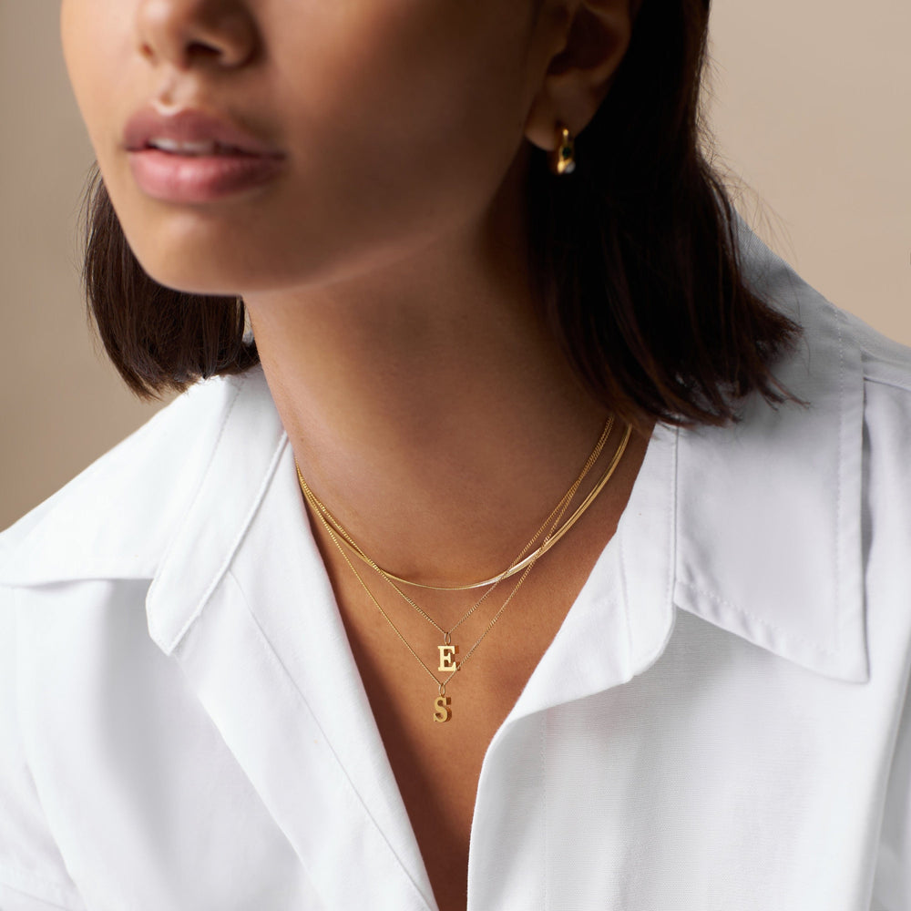 Necklaces LUXE S Initial Necklace - Gold Orelia Jewellery