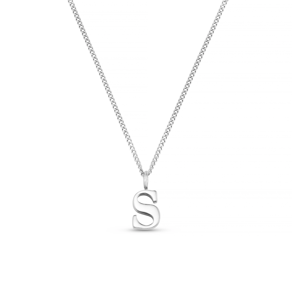 Necklaces LUXE S Initial Necklace - Silver Orelia Jewellery