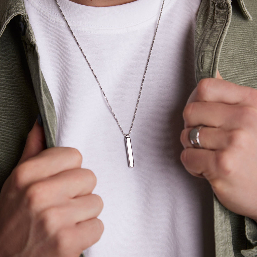 Necklaces Solid Bar Necklace - Silver Orelia Jewellery
