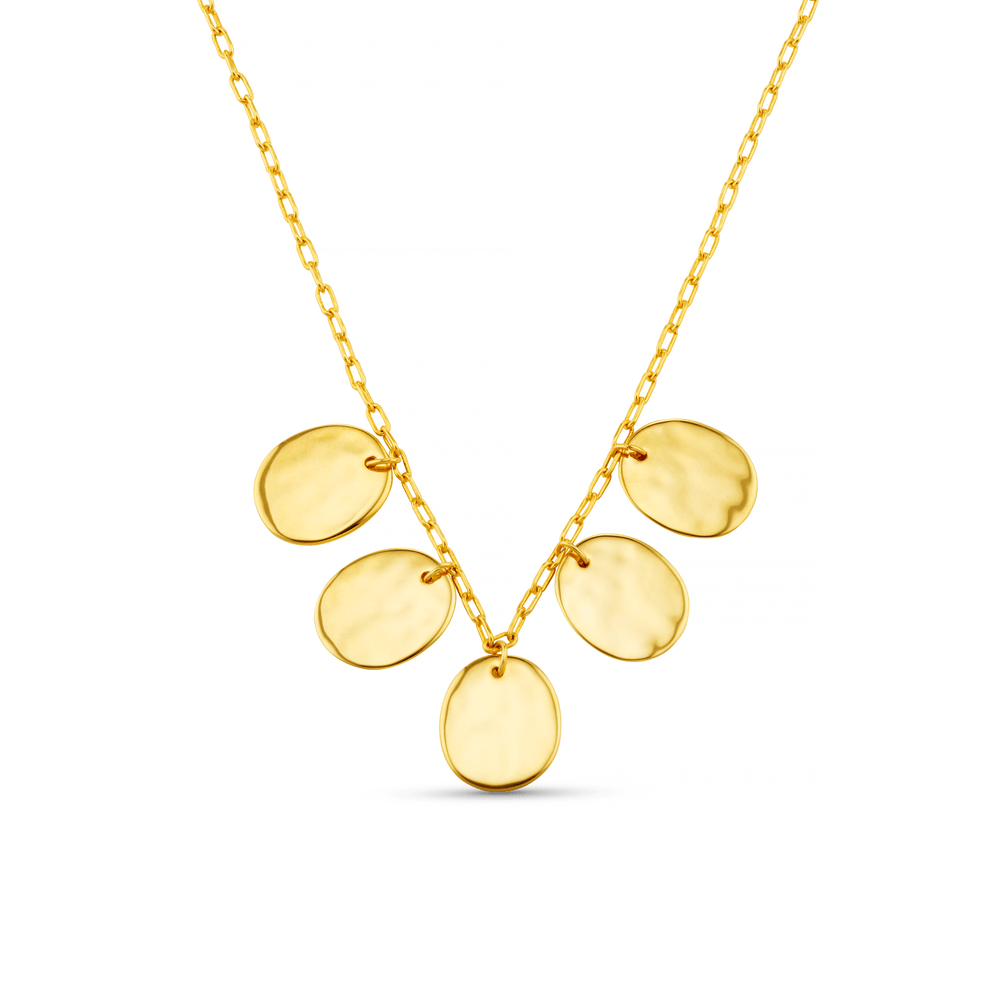 Neckwear Polished Molten Layered Coin Necklace Orelia Jewellery