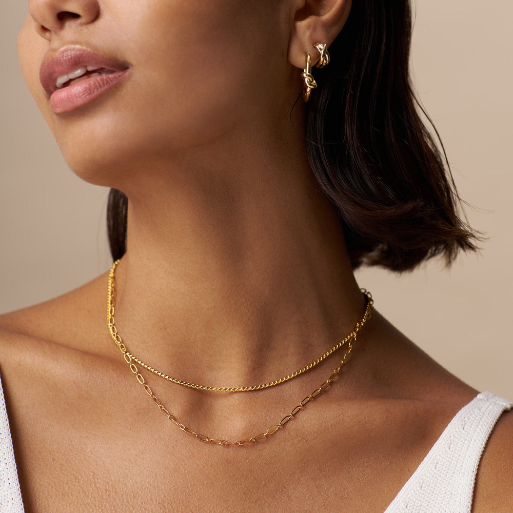 Open Link Chain 2-Row Necklace Orelia Jewellery