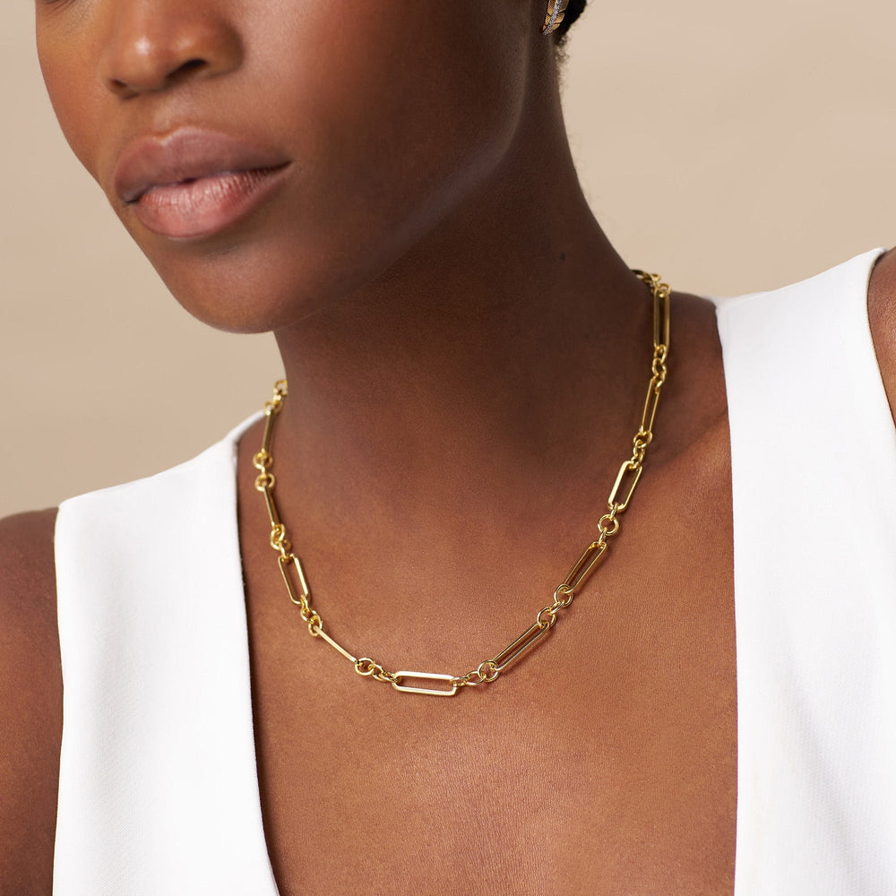 Open Rectangular Link Necklace Orelia Jewellery
