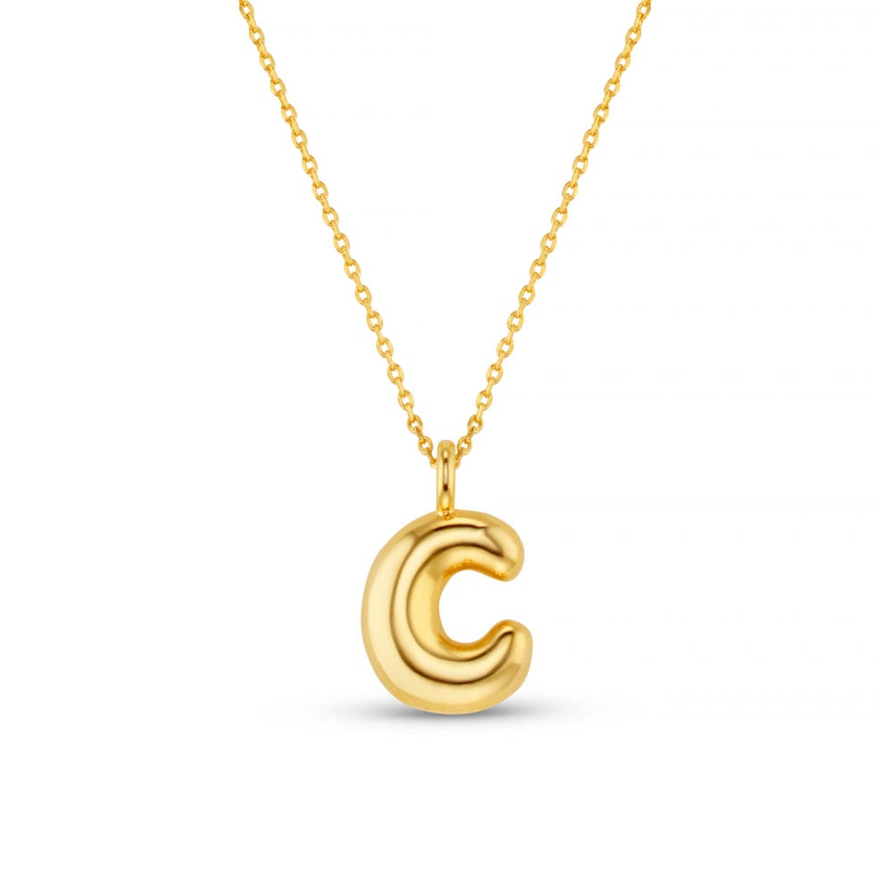 Personalisation Necklace ONE C Bubble Initial Necklace Orelia Jewellery