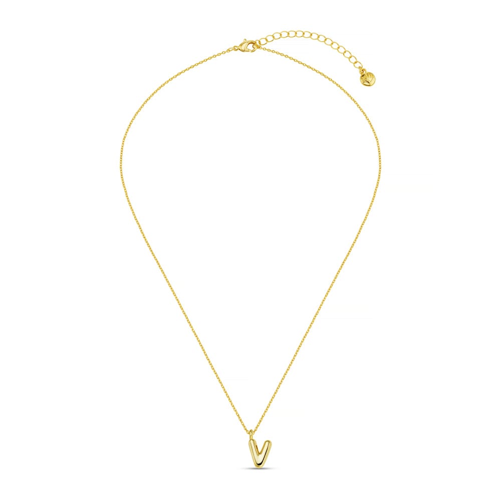 Personalisation Necklace ONE V Bubble Initial Necklace Orelia Jewellery