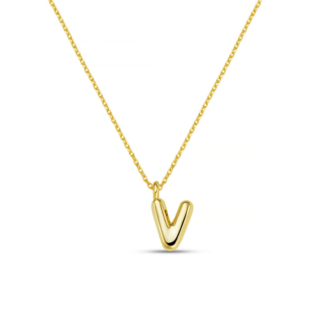 Personalisation Necklace ONE V Bubble Initial Necklace Orelia Jewellery