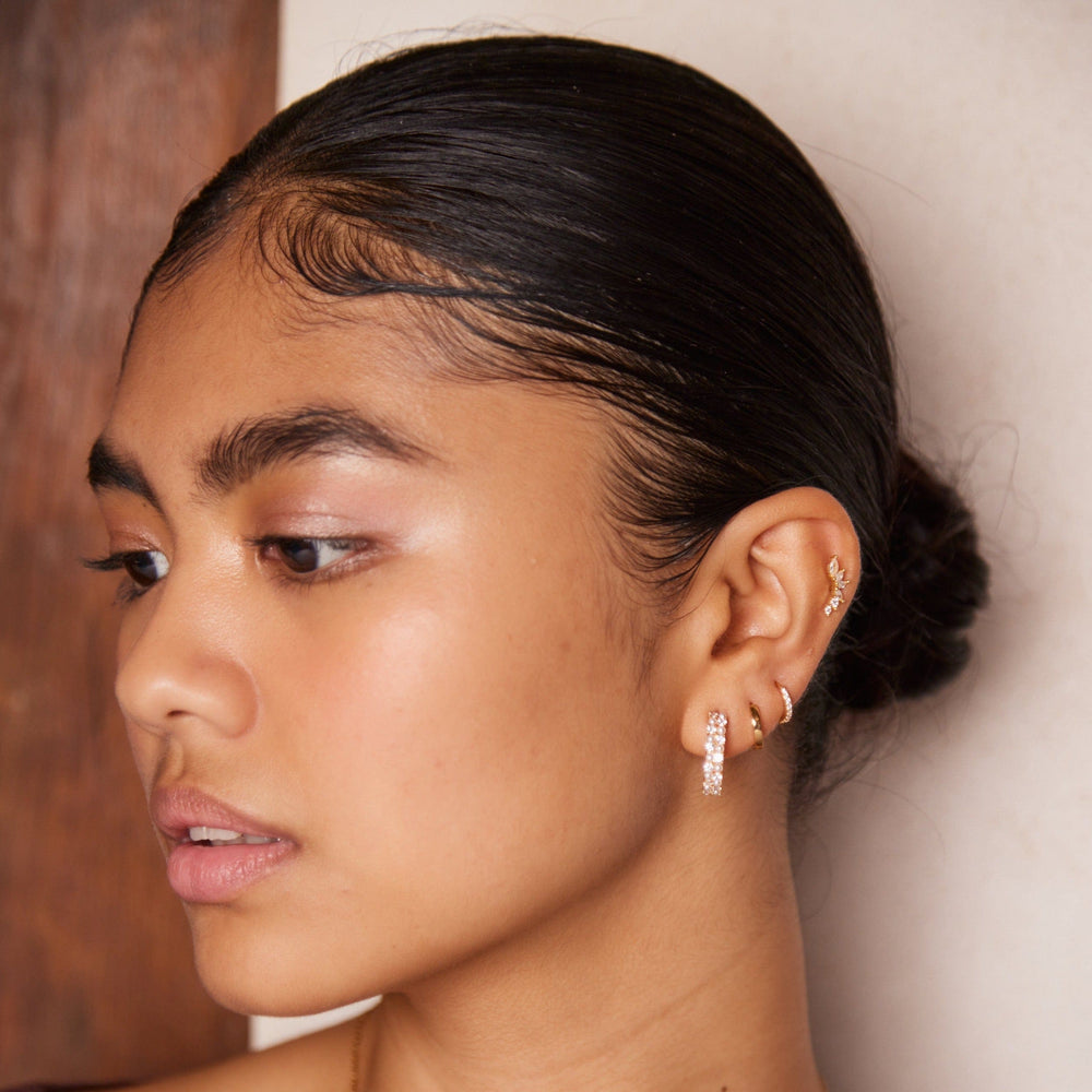 Piercings Curved Crystal Cluster Barbell Orelia Jewellery